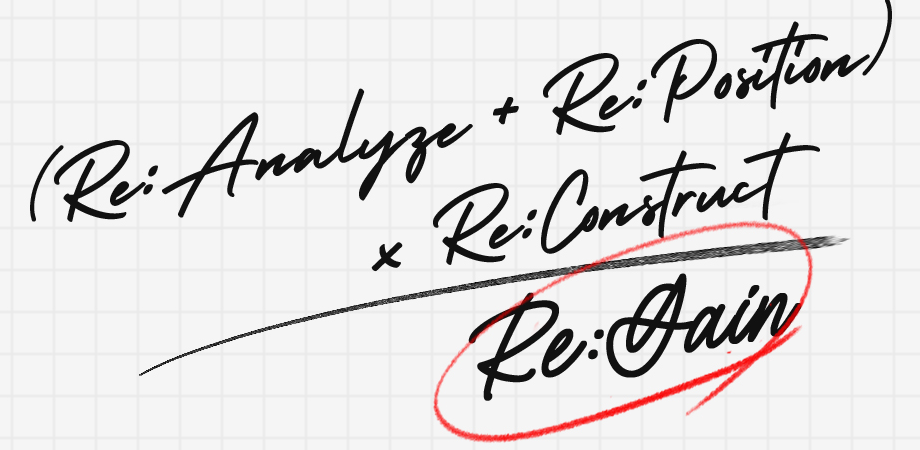 Re:Analyze · Re:Position · Re:Construct · Re:Gain